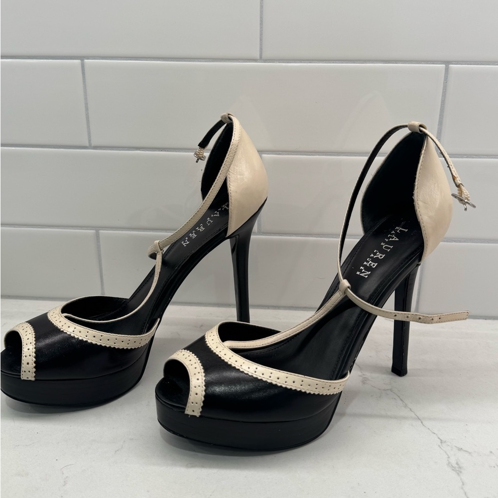 Lauren Ralph Lauren Two-Tone Black and Cream Heels